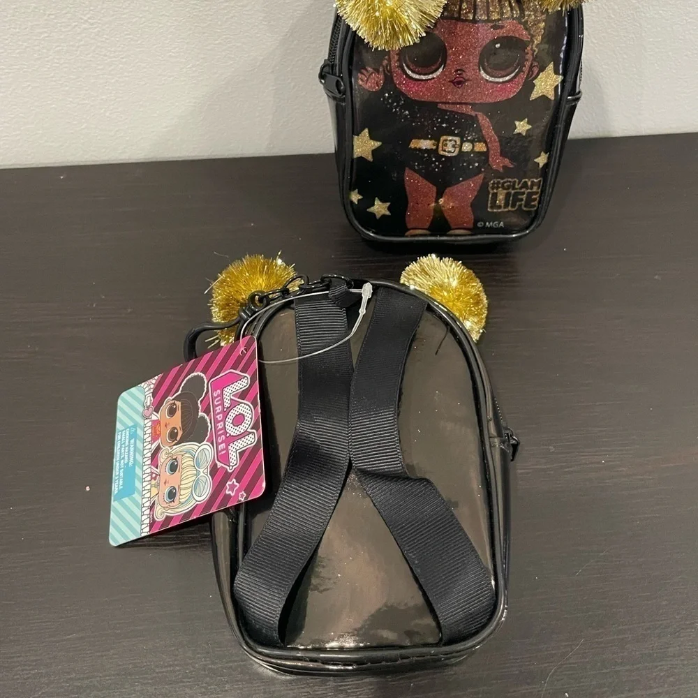 2PK L.O.L. Surprise Mini Backpack Keychain Pom Pom Glam Life